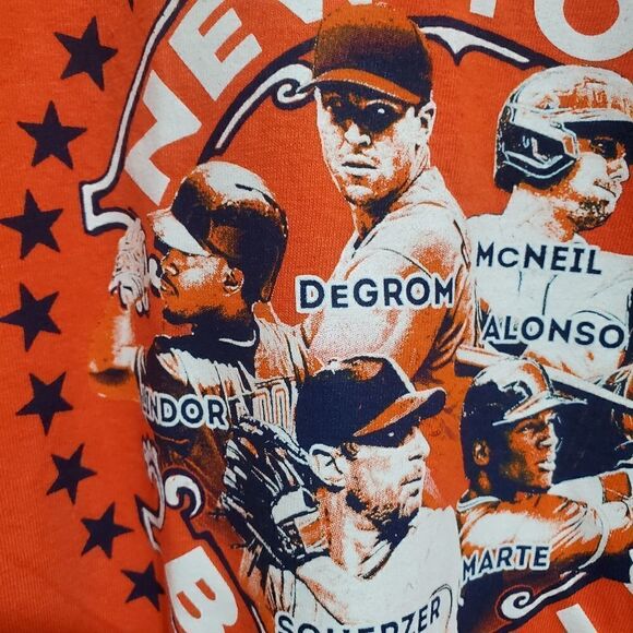 NWT New York Mets Mens T-Shirt MLB Size Large Orange/blue - Picture 2 of 11